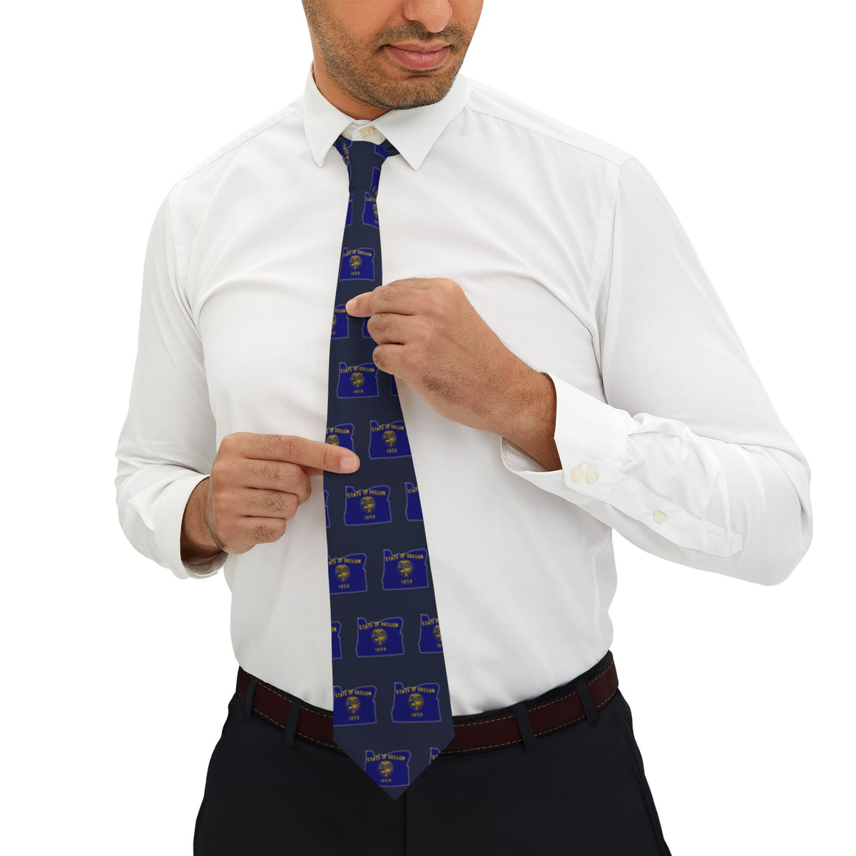 Oregon Mission Flag Map Tie
