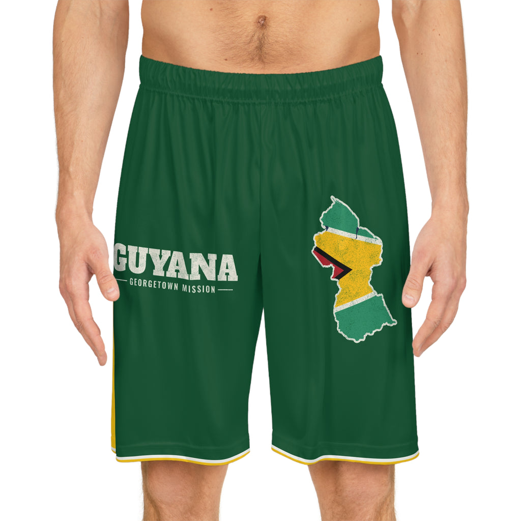 Guyana Georgetown Mission Basketball Shorts, worn, front view