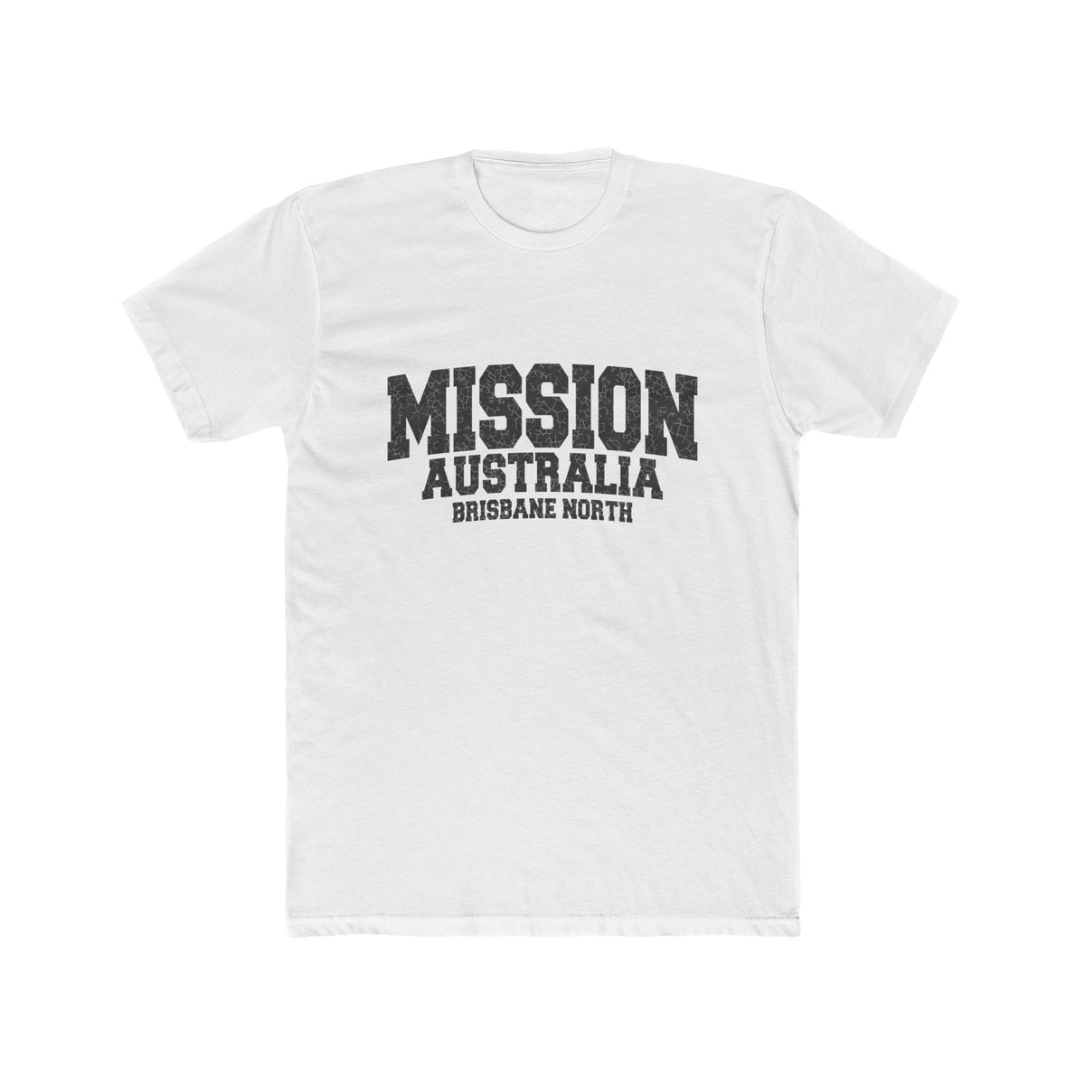 Australia Brisbane North Mission T-Shirt in Solid White, front view