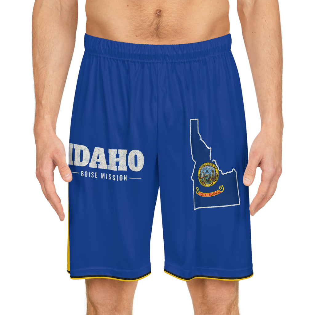 Idaho Boise Mission Basketball Shorts, worn, front view