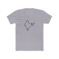 India Bengaluru Mission Heart Map shirt in Heather Grey: India outline with a red heart, front view