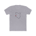 Kenya Kisumu Mission Heart Map shirt in Heather Grey: Kenya outline with a red heart, front view
