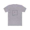 New Mexico Albuquerque Mission Heart Map shirt in Heather Grey: New Mexico outline with a red heart, front view