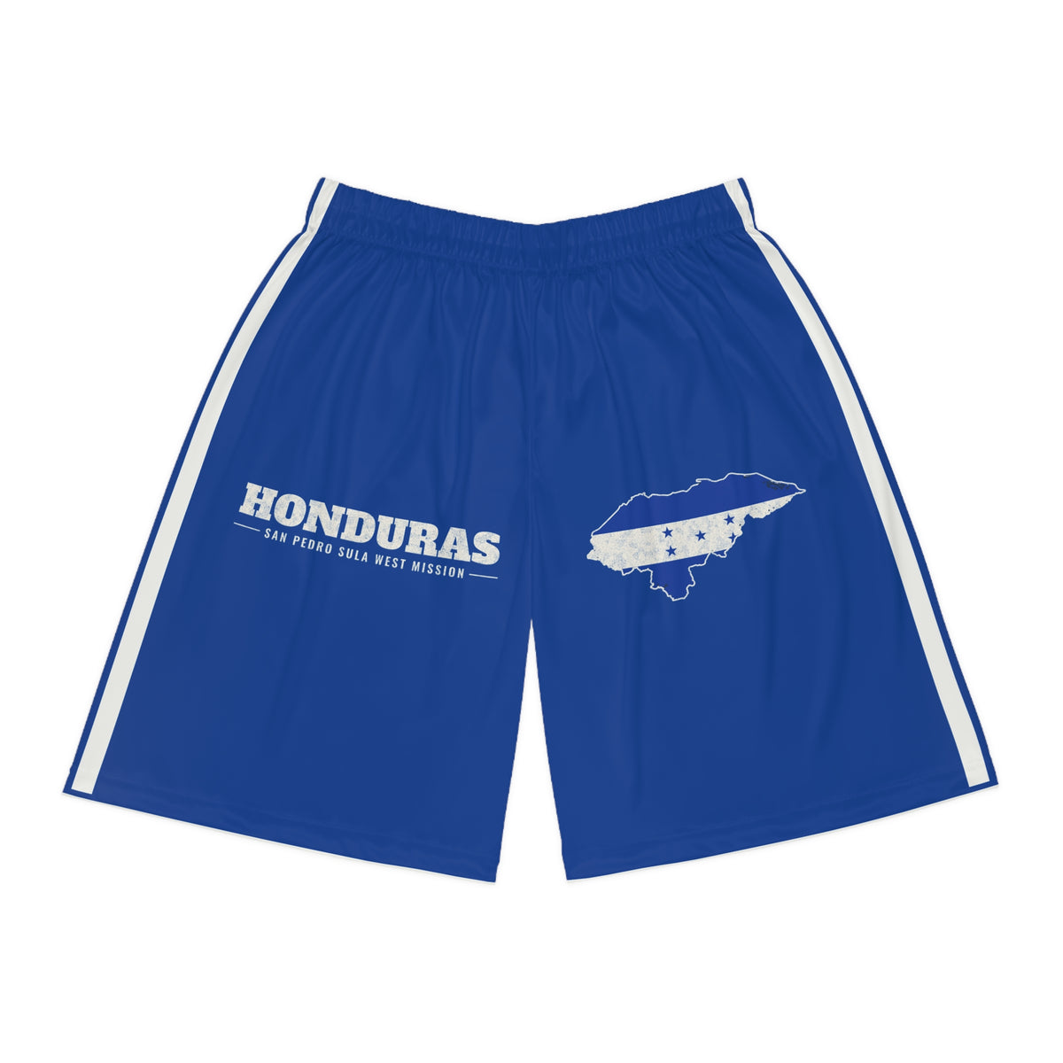 Honduras San Pedro Sula West Mission Basketball Shorts, front view