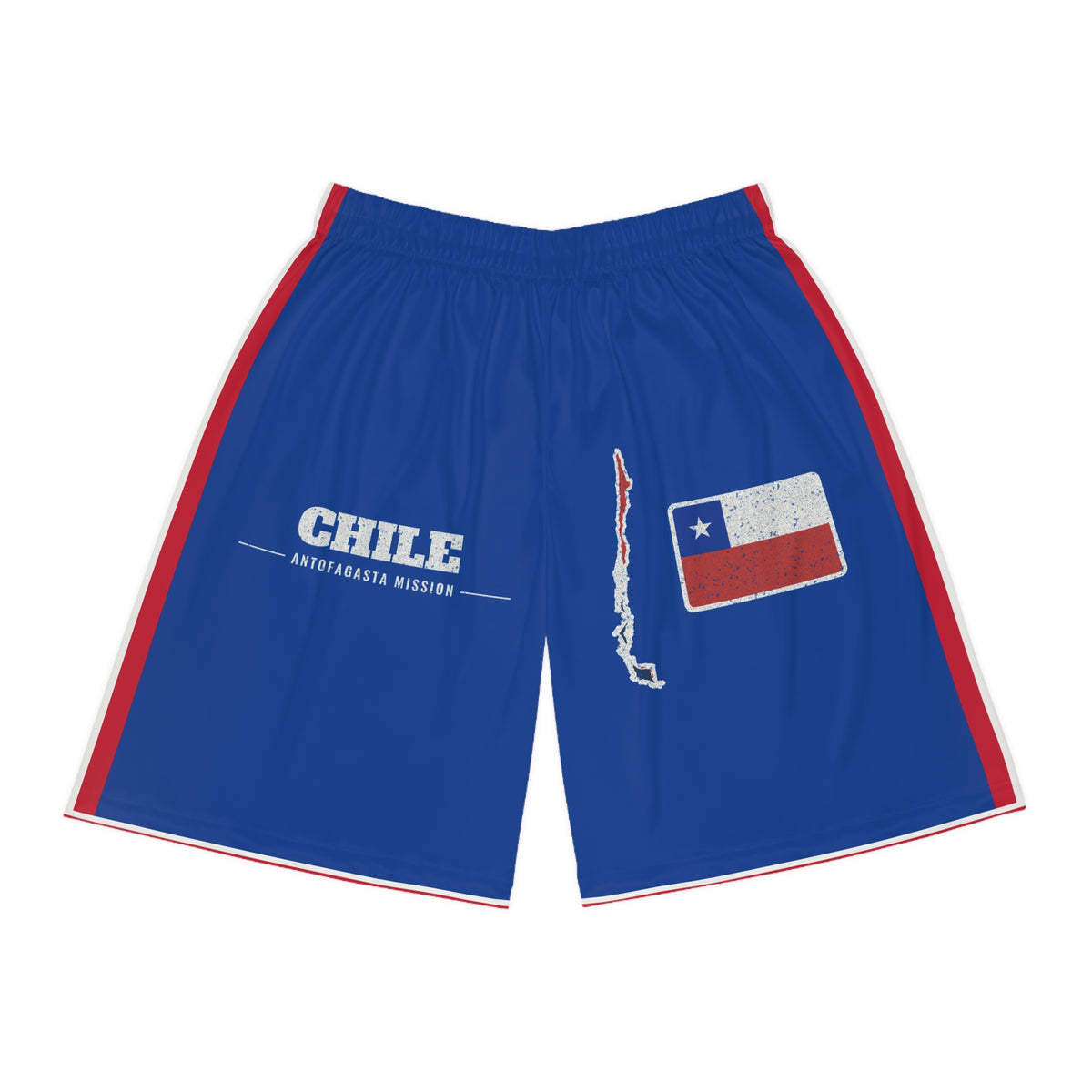 Chile Antofagasta Mission Basketball Shorts, front view