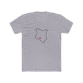 Kenya Nairobi East Mission Heart Map shirt in Heather Grey: Kenya outline with a red heart, front view
