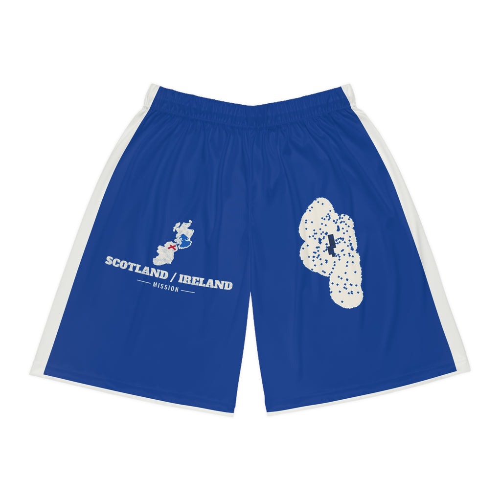 Scotland/Ireland Mission Basketball Shorts, front view