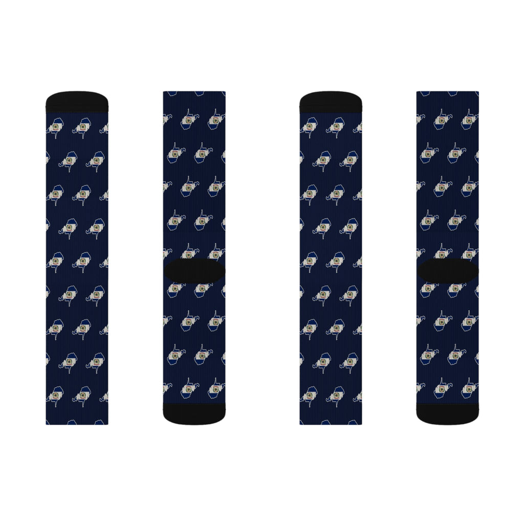 West Virginia Mission Flag Map Socks