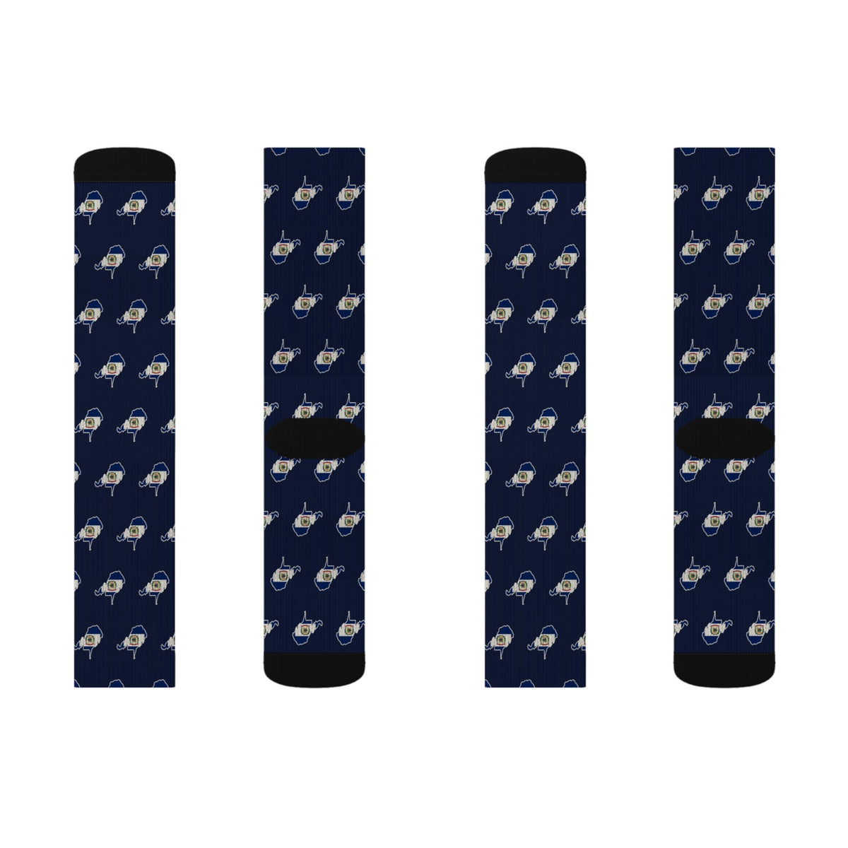 West Virginia Mission Flag Map Socks