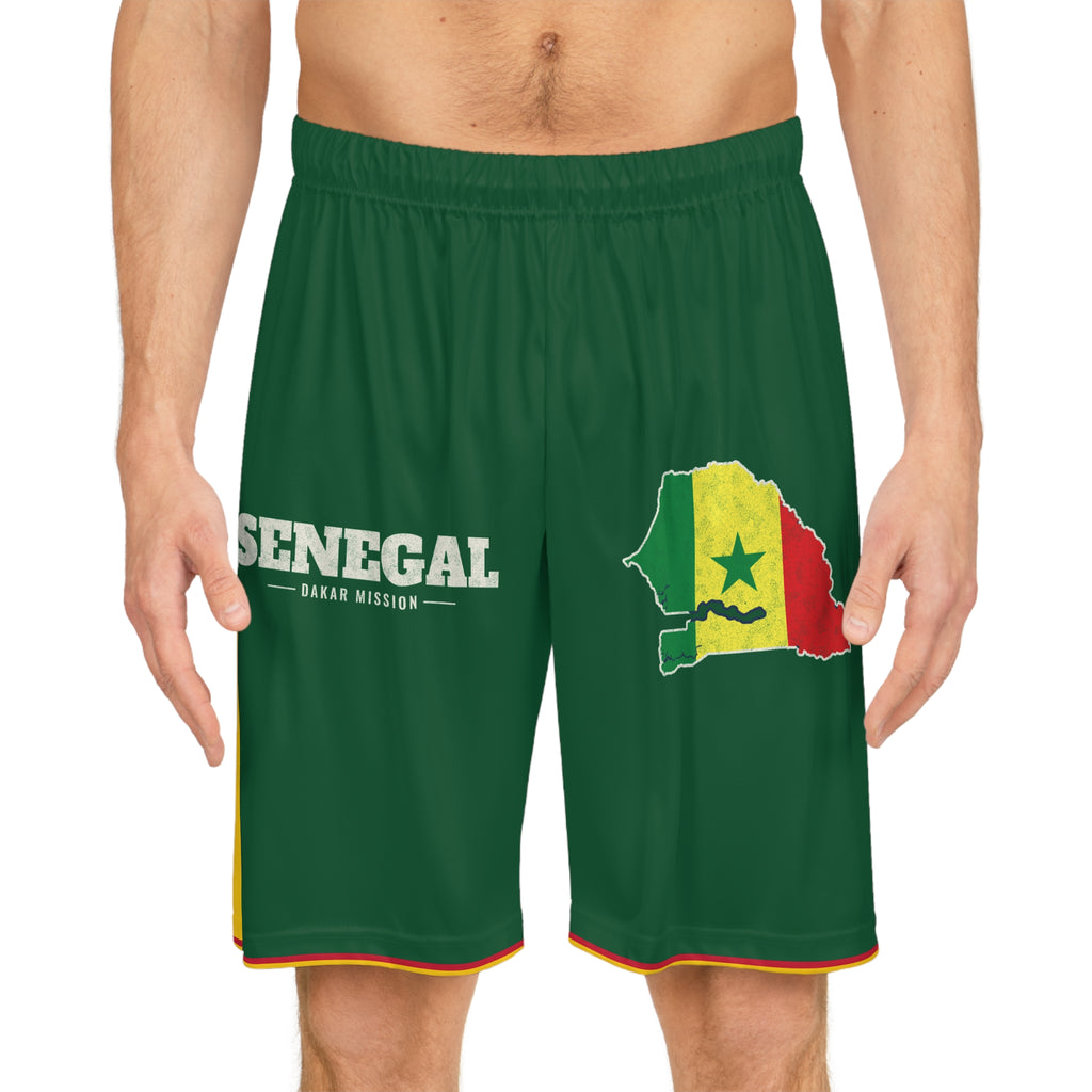 Senegal Dakar Mission Basketball Shorts, worn, front view