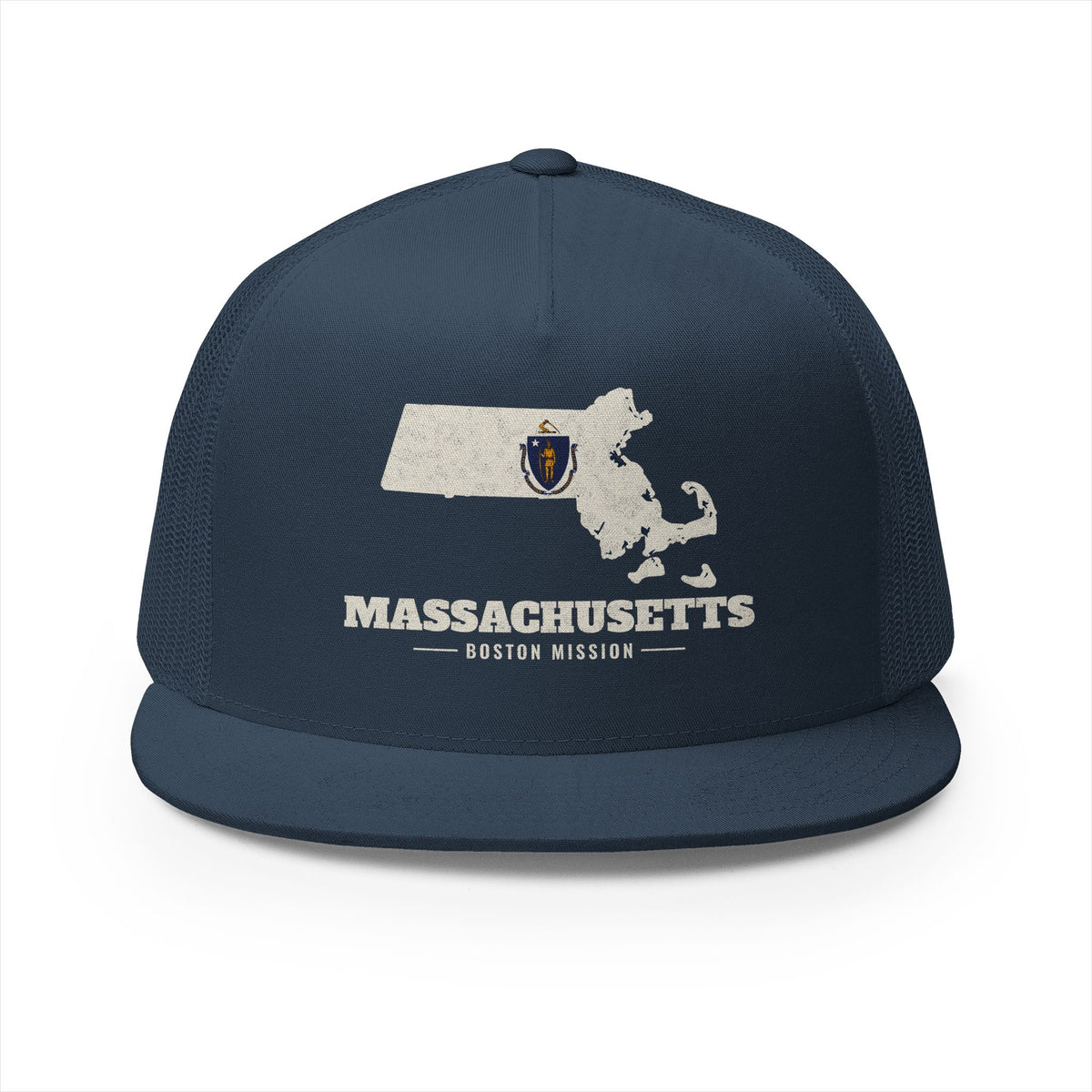 Massachusetts Boston Mission Flag Map Trucker Hat