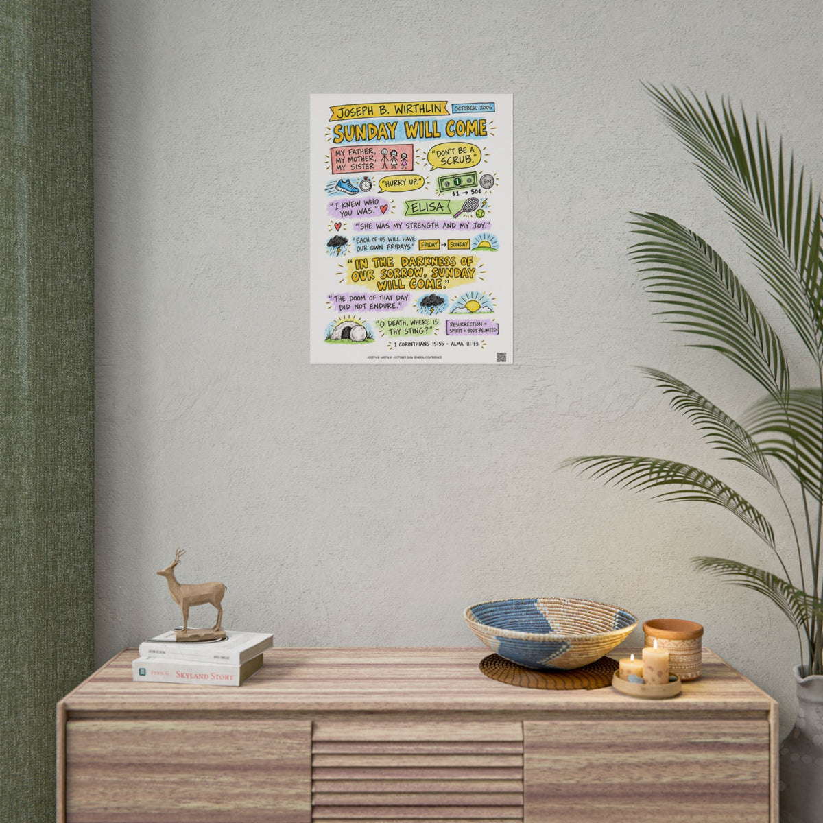 Sunday Will Come Sketch Note Poster — Joseph B. Wirthlin