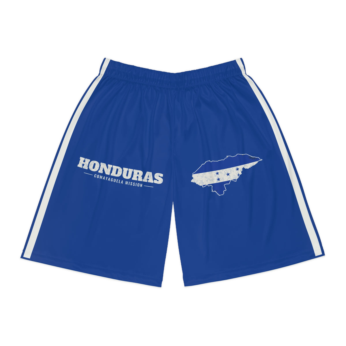 Honduras Comayaguela Mission Basketball Shorts, front view
