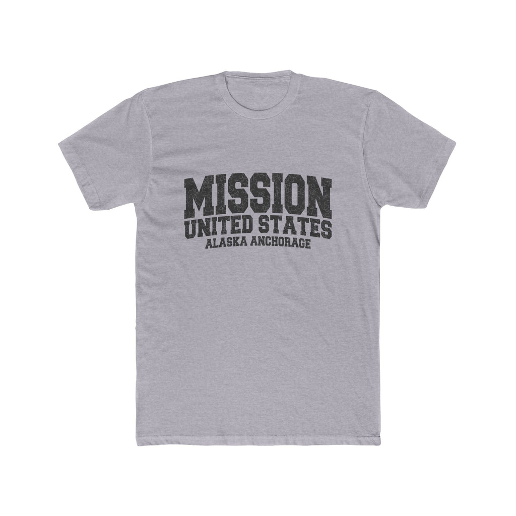 Alaska Anchorage Mission T-Shirt in Heather Grey, front view