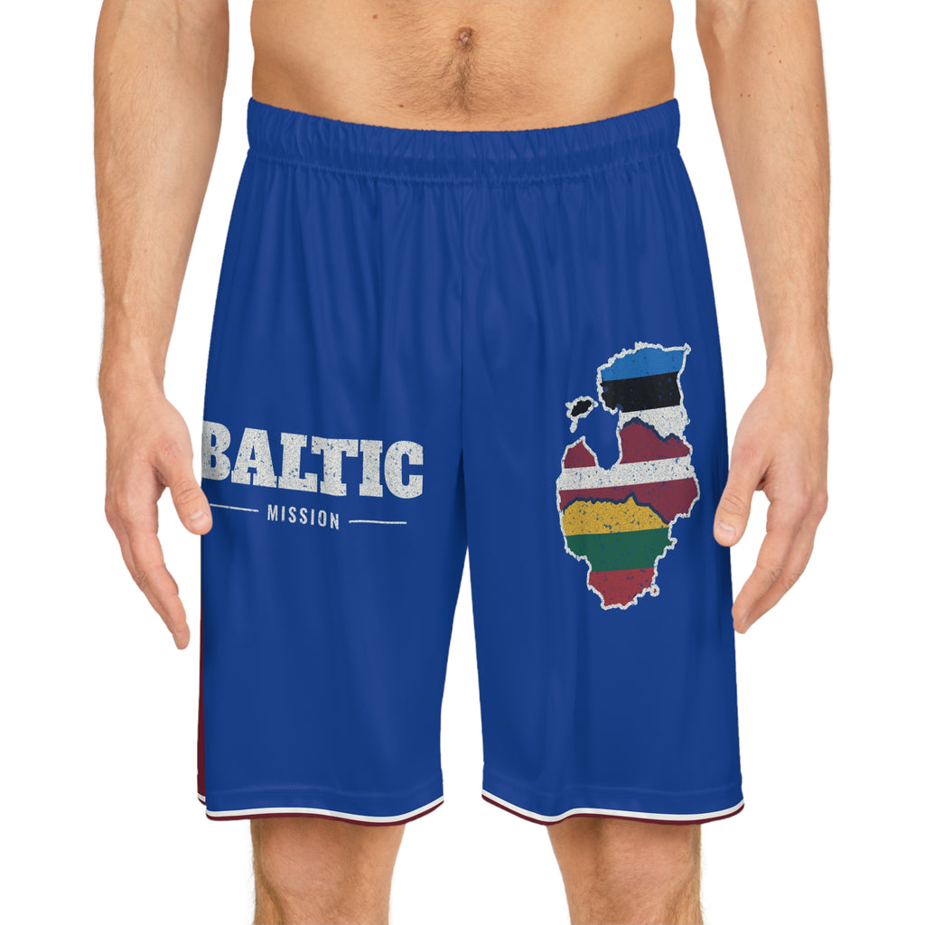 Baltic Mission Basketball Shorts, worn, front view