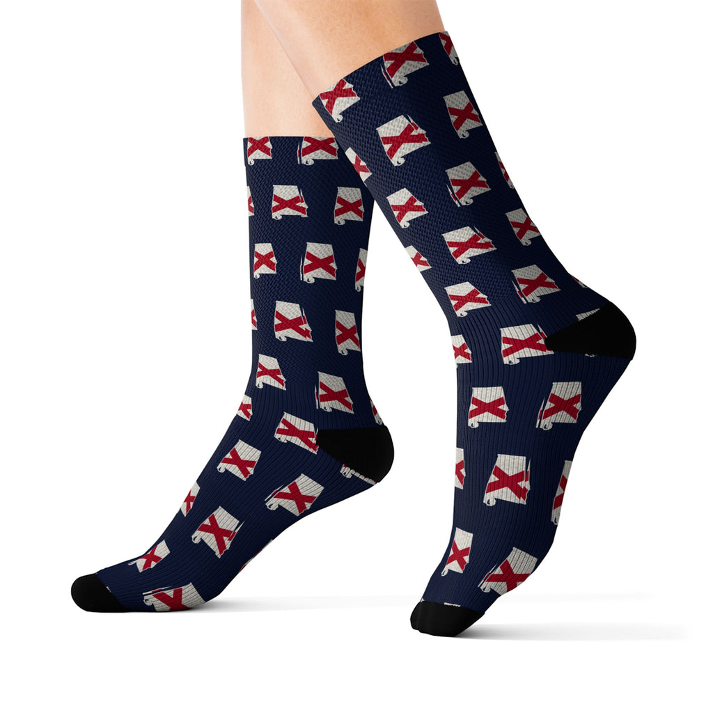 Alabama Mission Flag Map Socks