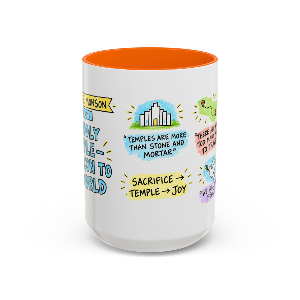 The Holy Temple—a Beacon to the World Sketch Note Mug — Thomas S. Monson