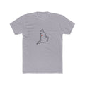England Manchester Mission Heart Map shirt in Heather Grey: England outline with a red heart, front view