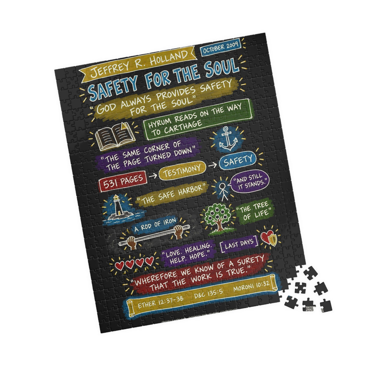 Safety for the Soul Sketch Note 520-Piece Puzzle — Jeffrey R. Holland