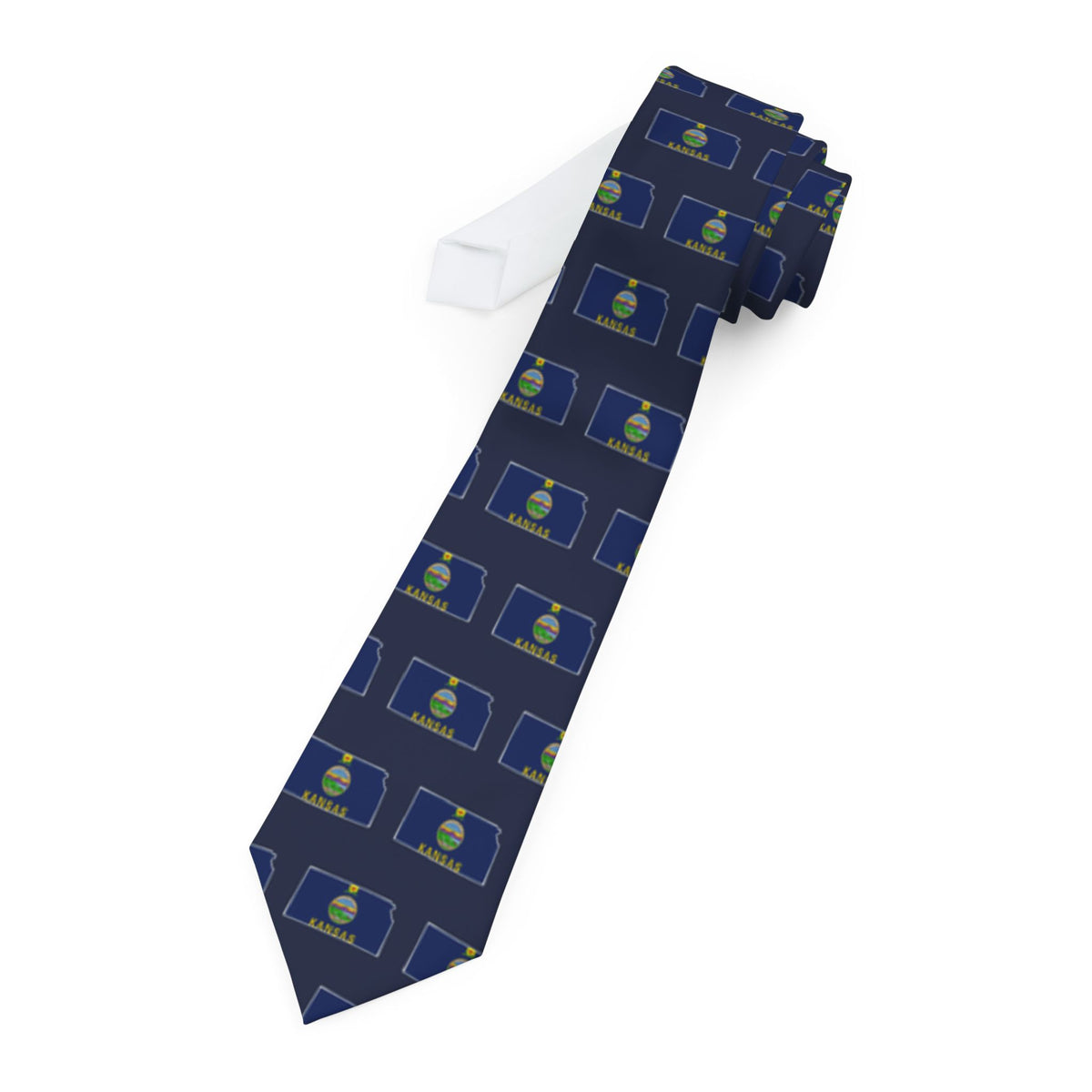 Kansas Mission Flag Map Tie