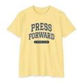 Press Forward shirt in English on Banana Cream: “PRESS FORWARD”, 2 Nephi 31:20
