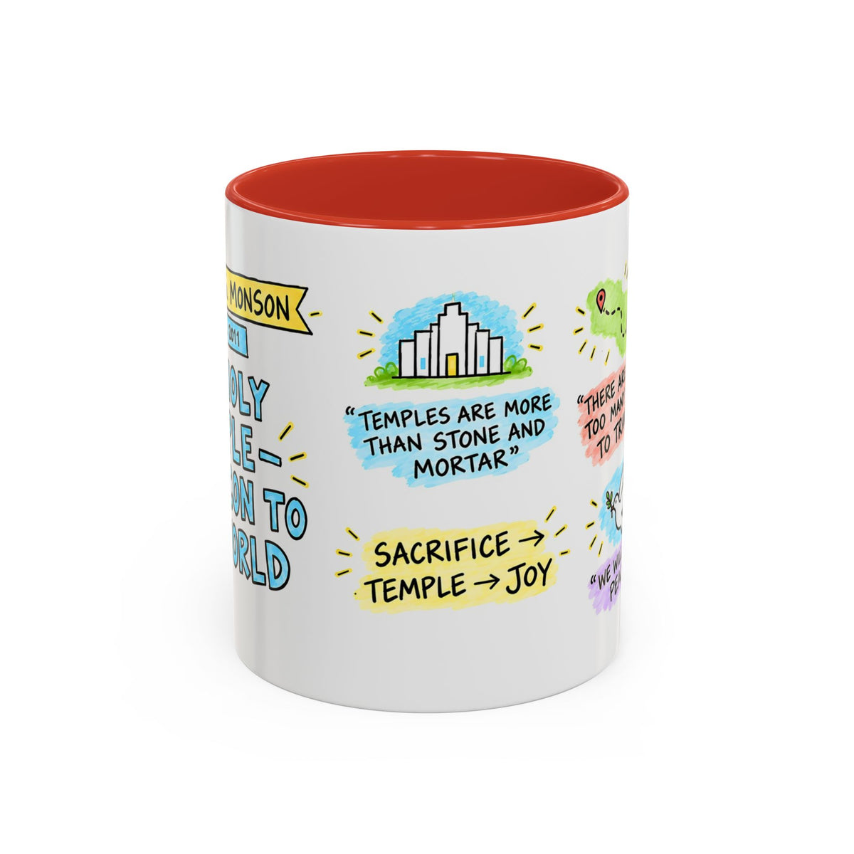 The Holy Temple—a Beacon to the World Sketch Note Mug — Thomas S. Monson