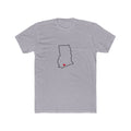 Ghana Cape Coast Mission Heart Map shirt in Heather Grey: Ghana outline with a red heart, front view