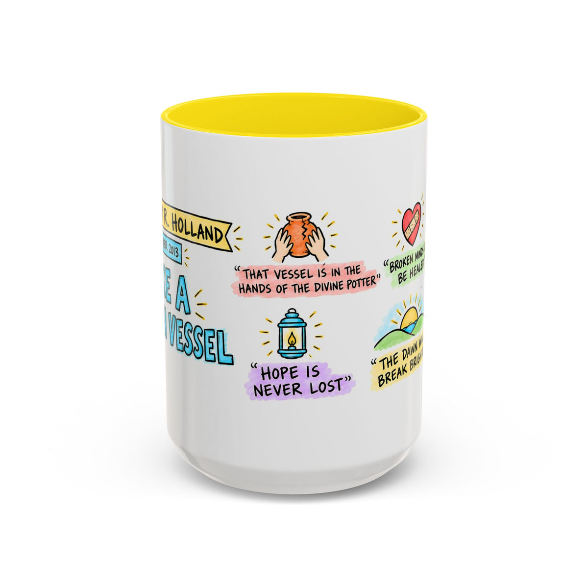 Like a Broken Vessel Sketch Note Mug — Jeffrey R. Holland