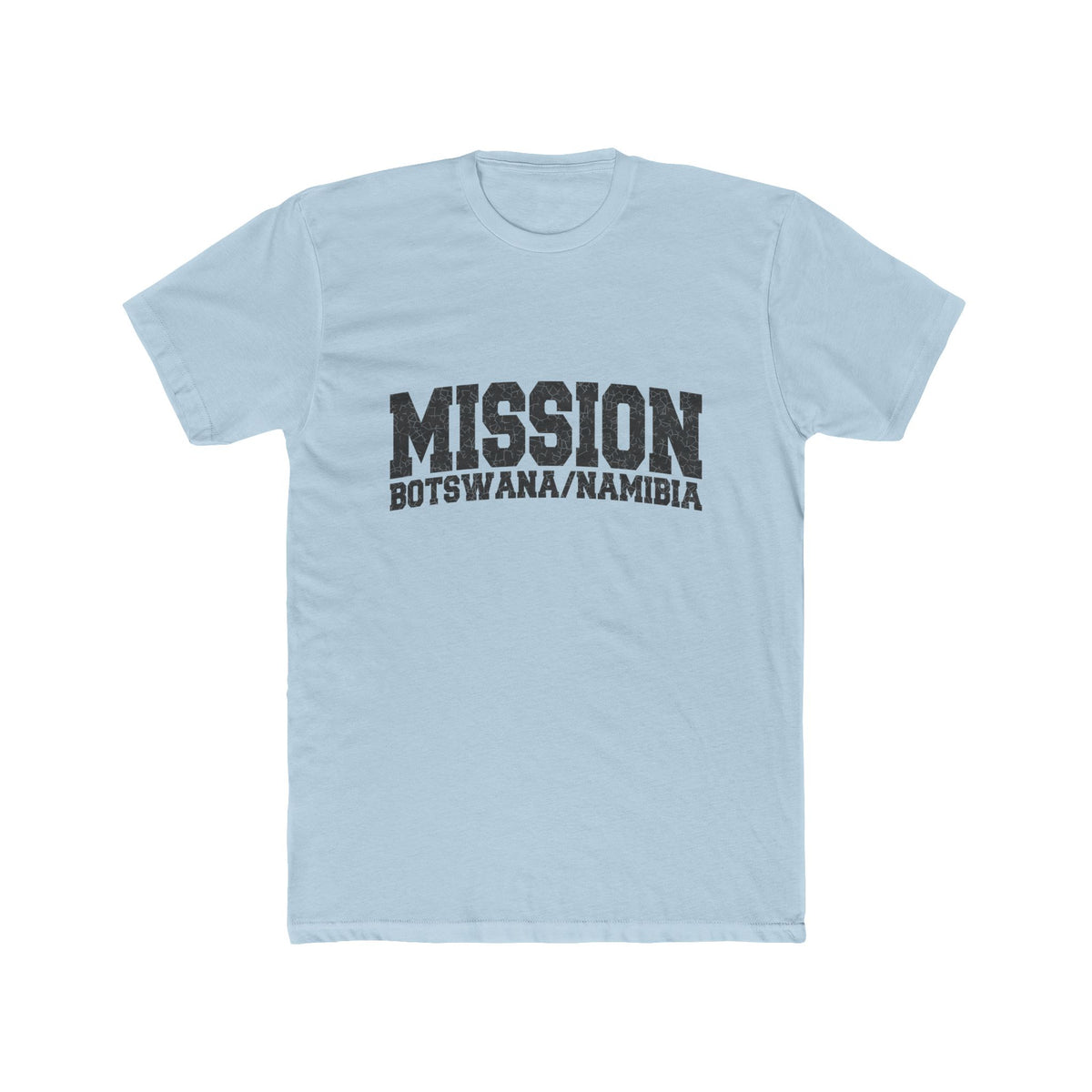 Botswana/Namibia Mission T-Shirt in Solid Light Blue, front view