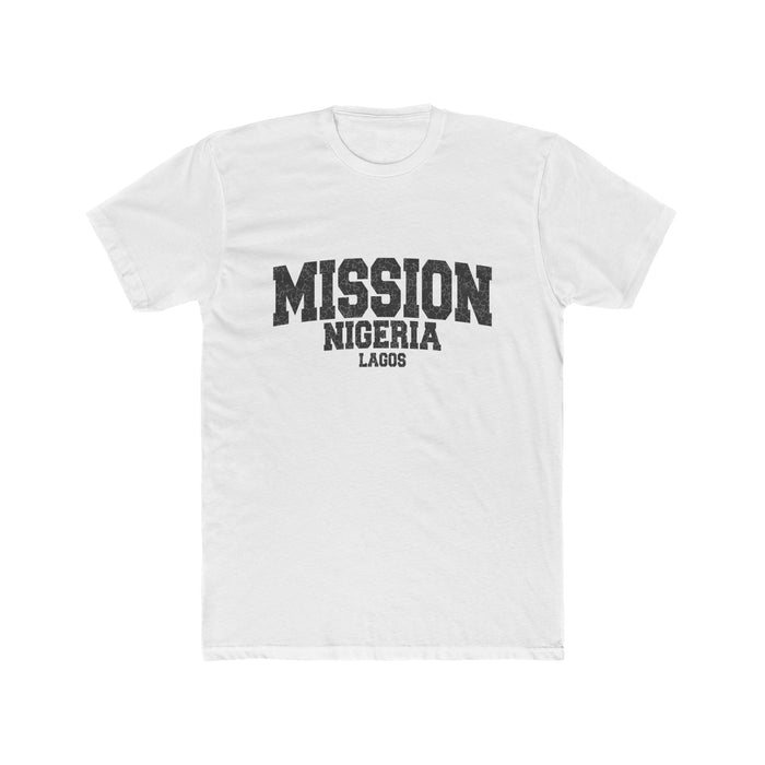 Nigeria Lagos Mission T-Shirt in Solid White, front view
