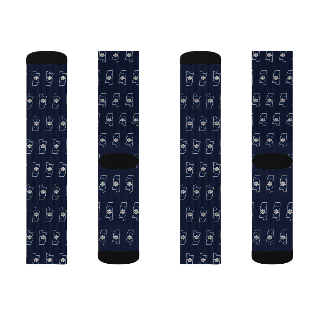 Mississippi Mission Flag Map Socks