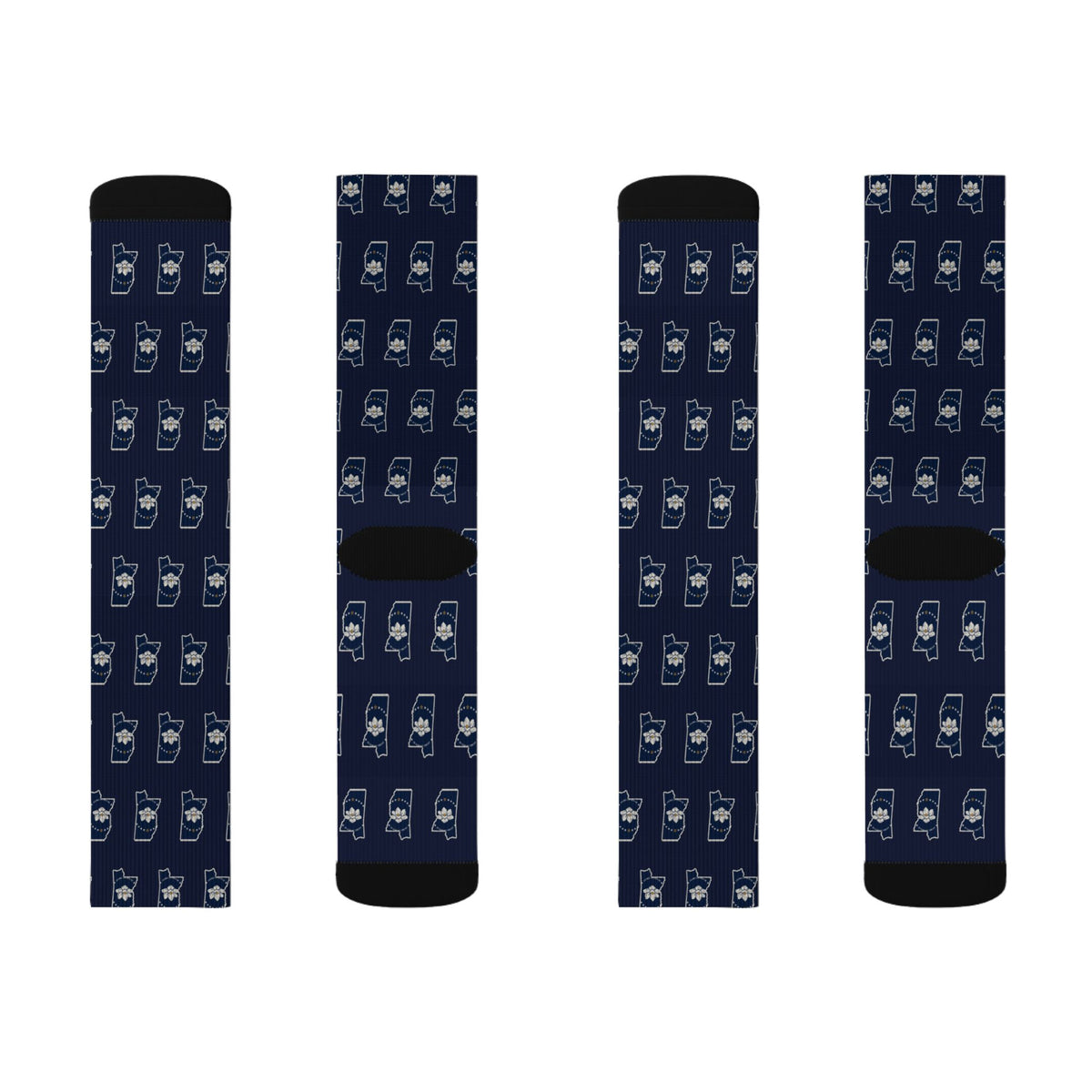 Mississippi Mission Flag Map Socks