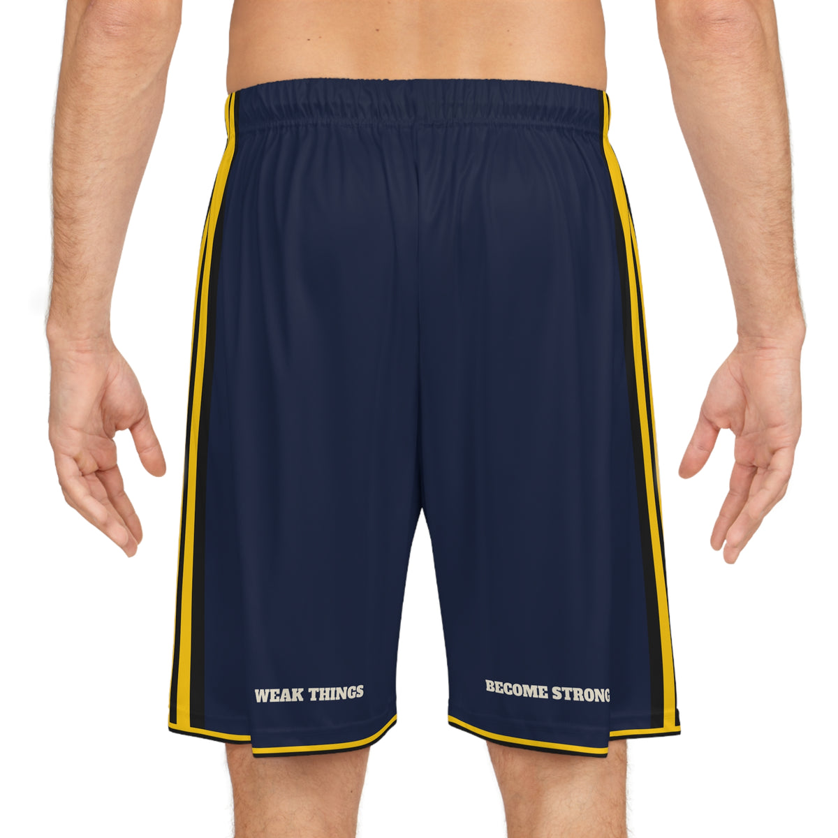 Pennsylvania Pittsburgh Mission Basketball Shorts, worn, back view