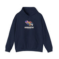 Adriatic North Mission Flag Map Hoodie in Navy, front view with the flag map and mission name