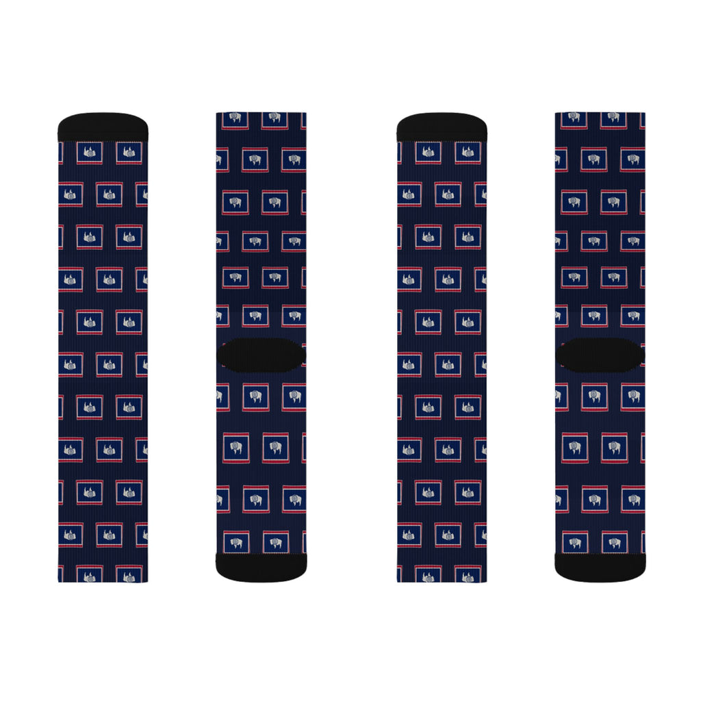 Wyoming Mission Flag Map Socks