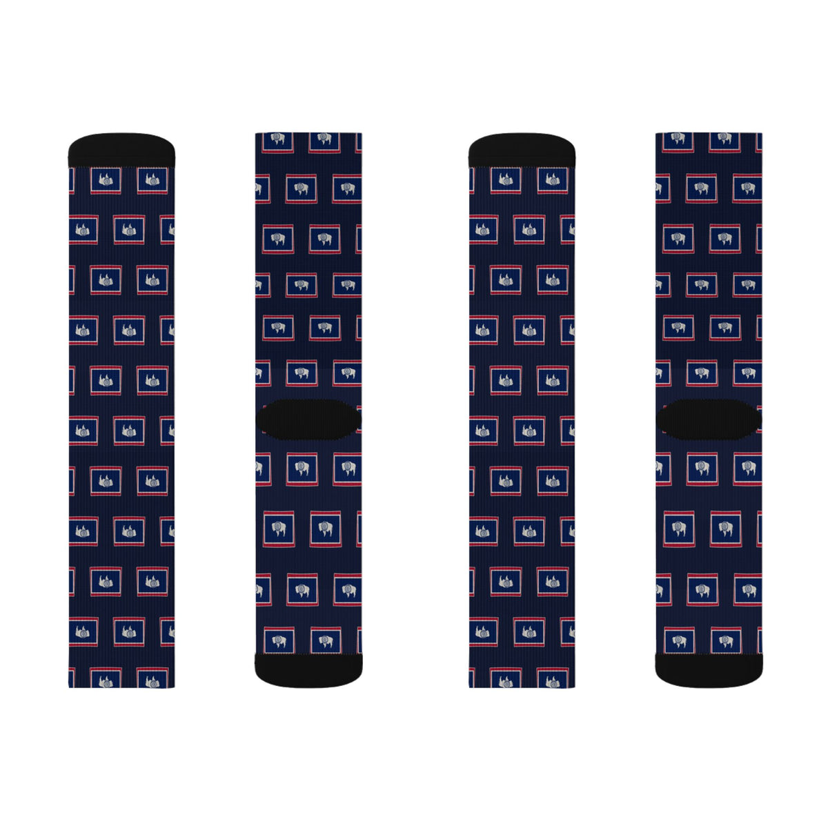 Wyoming Mission Flag Map Socks