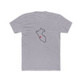 Peru Lima South Mission Heart Map shirt in Heather Grey: Peru outline with a red heart, front view