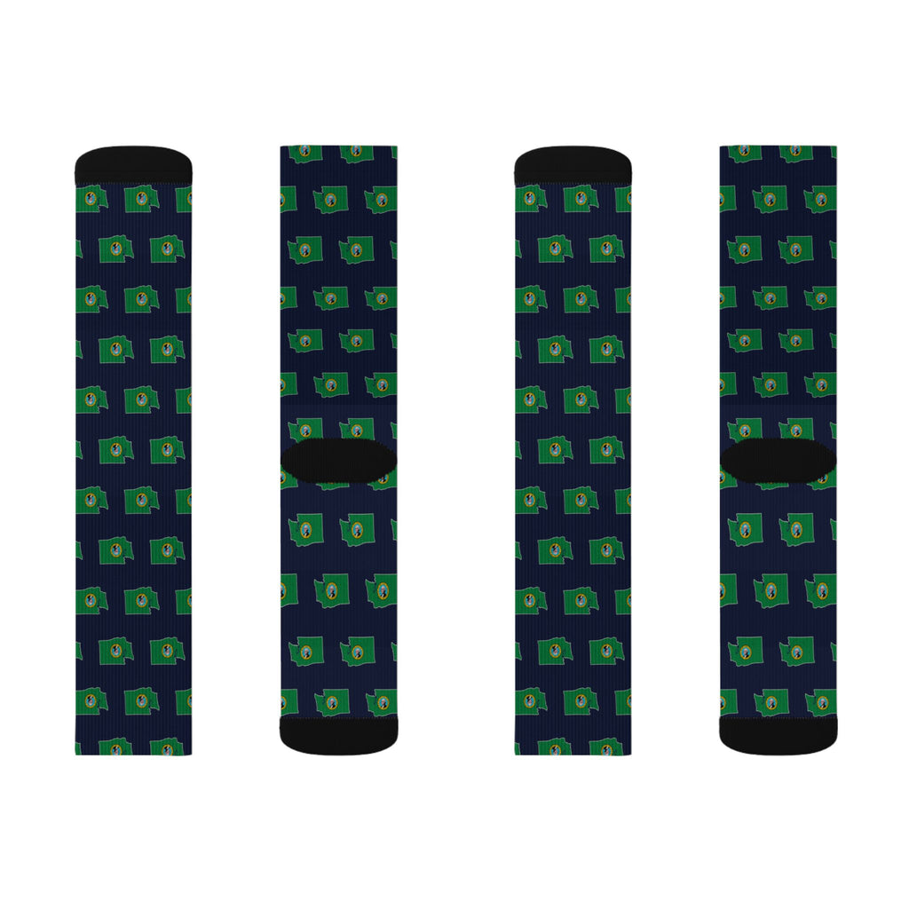 Washington Mission Flag Map Socks