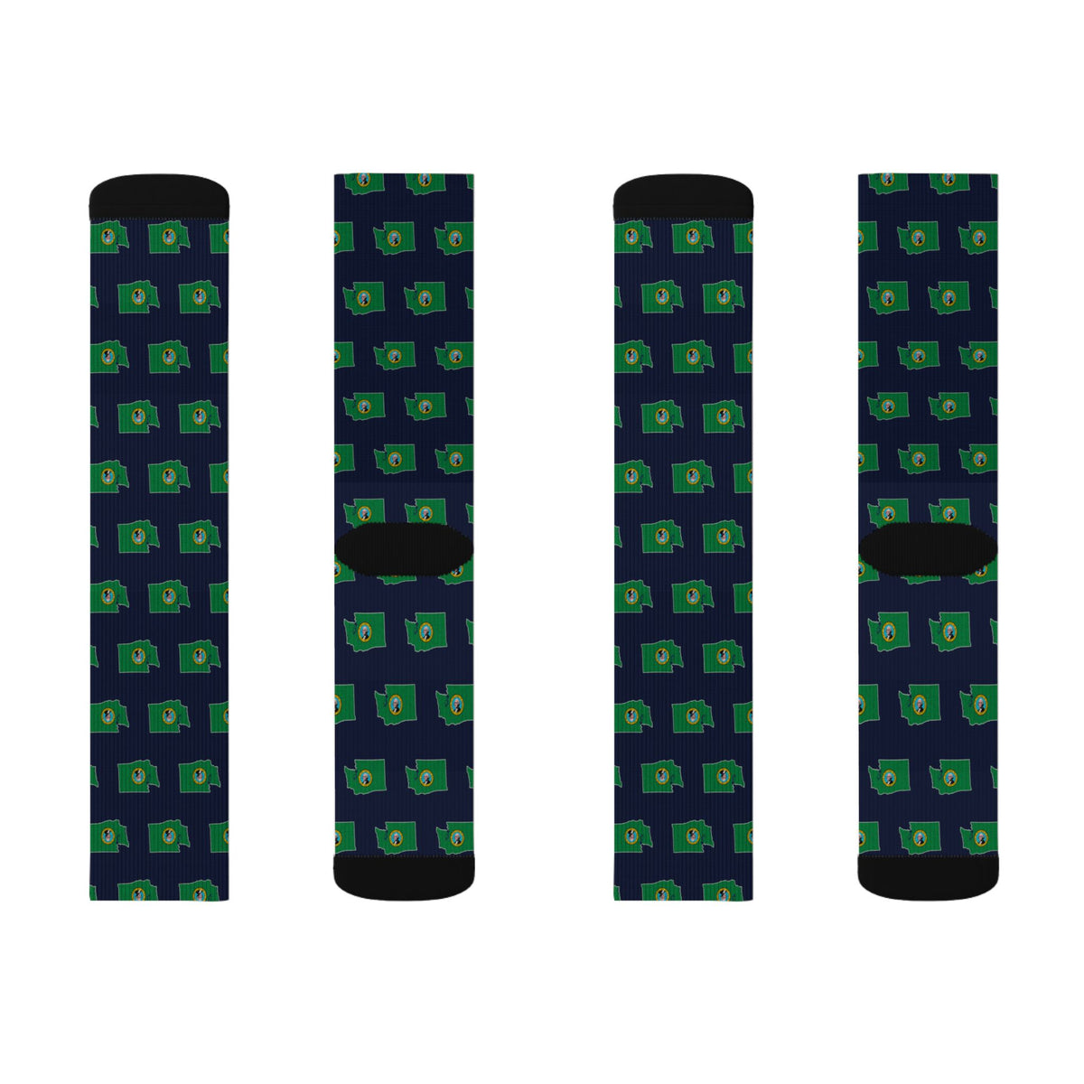 Washington Mission Flag Map Socks