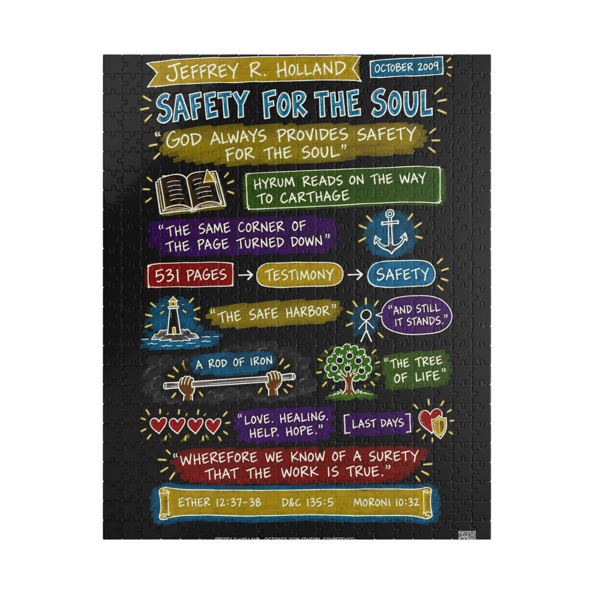 Safety for the Soul Sketch Note 520-Piece Puzzle — Jeffrey R. Holland