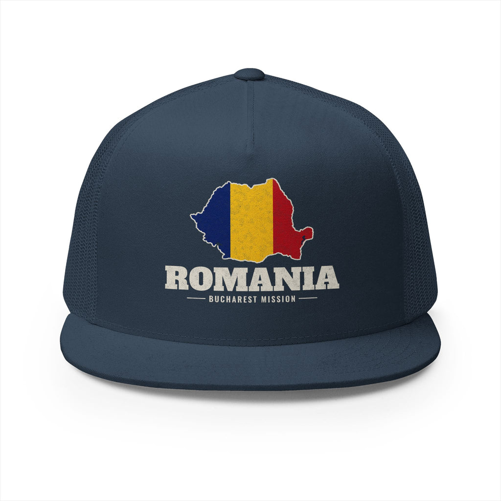 Romania Bucharest Mission Flag Map Trucker Hat