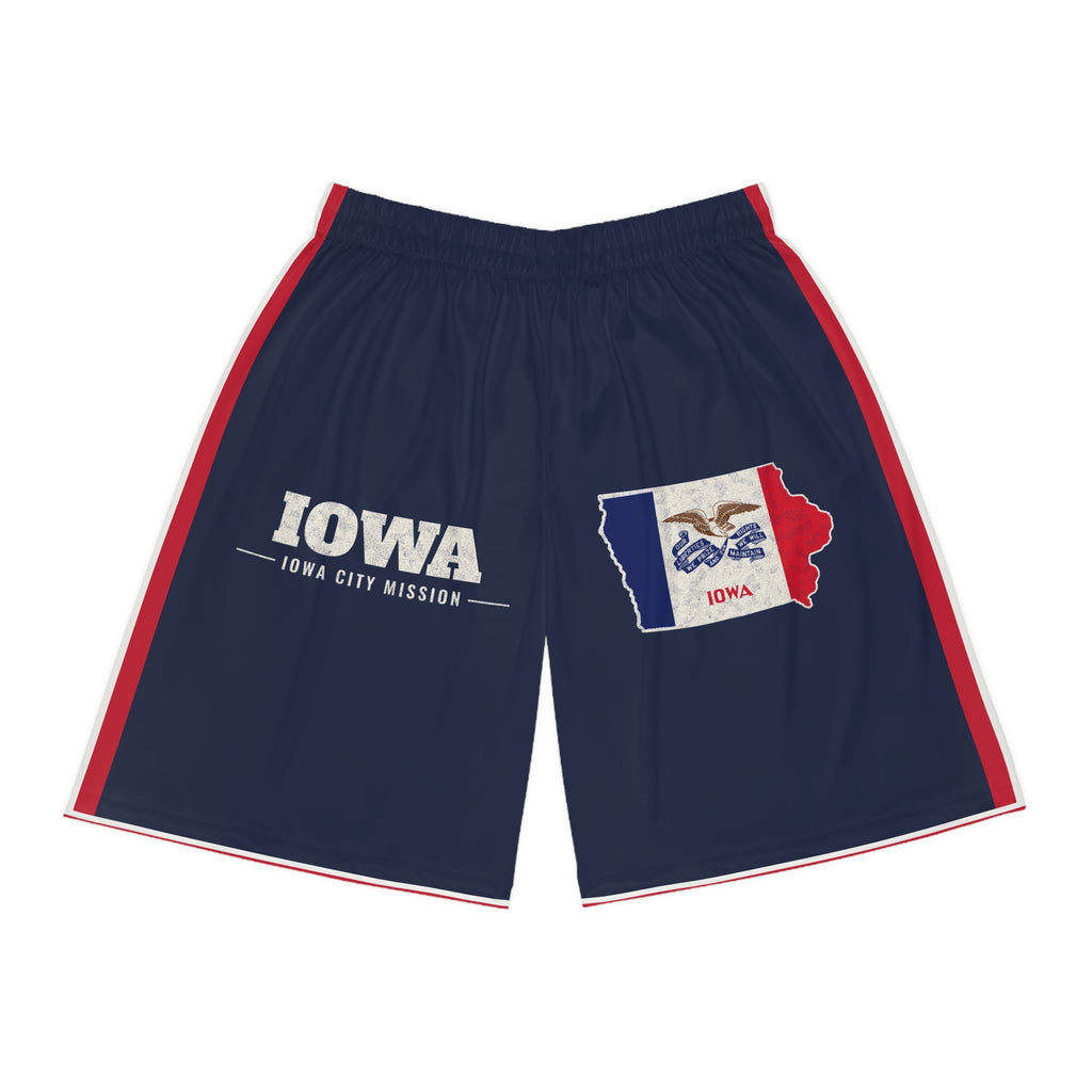 Iowa Iowa City Mission Basketball Shorts, front view