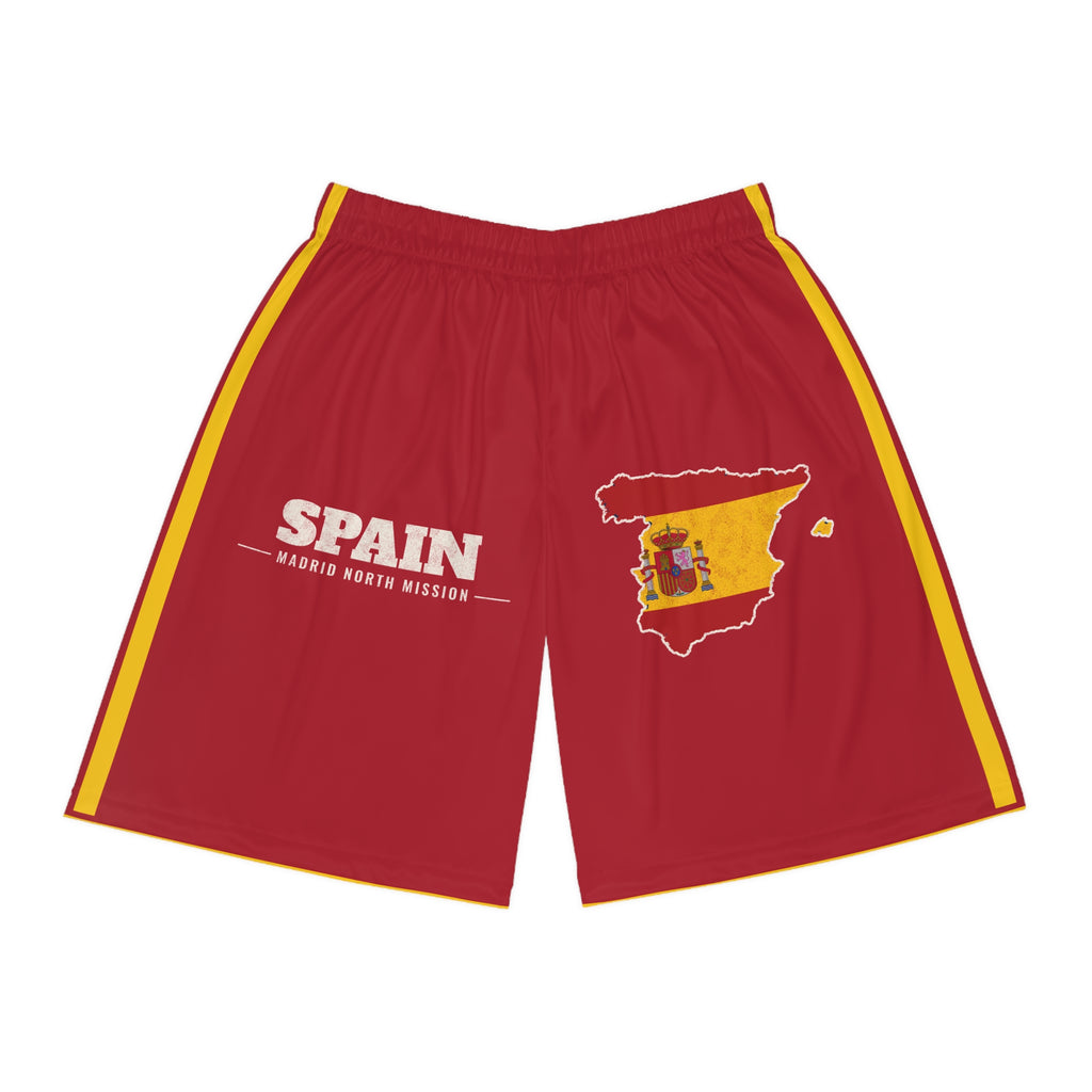Spain Madrid North Mission Basketball Shorts, front view