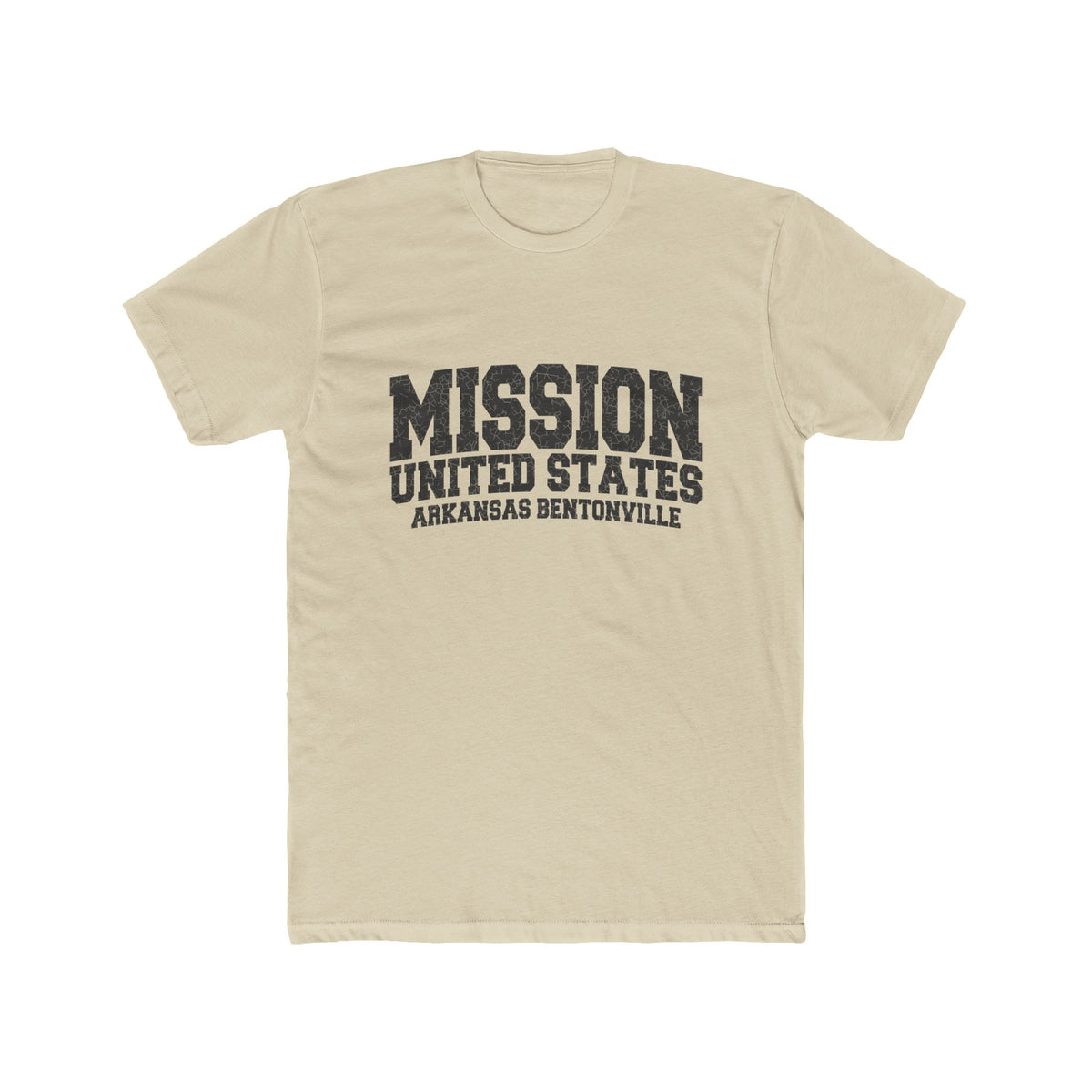 Arkansas Bentonville Mission T-Shirt in Solid Cream, front view