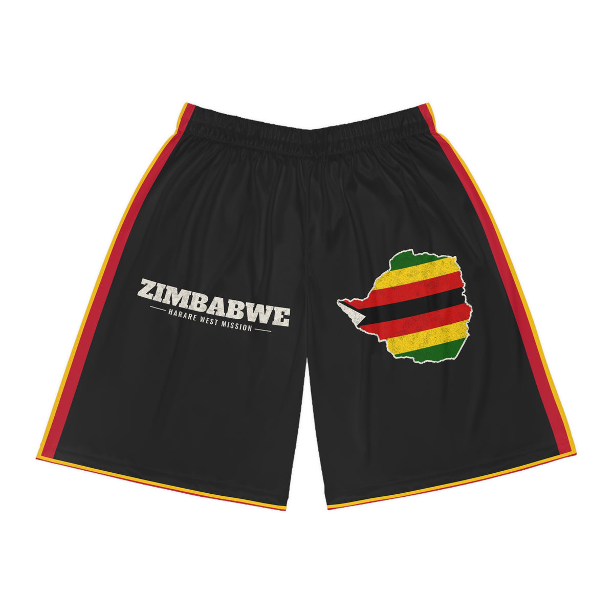 Zimbabwe Harare West Mission Basketball Shorts, front view