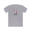 Peru Lima Central Mission Flag Map shirt in Heather Grey: flag of Peru in the outline of Peru with navy lettering, front view