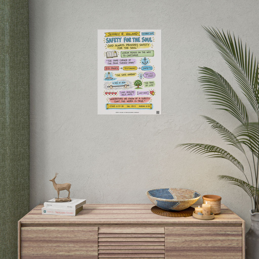 Safety for the Soul Sketch Note Poster — Jeffrey R. Holland