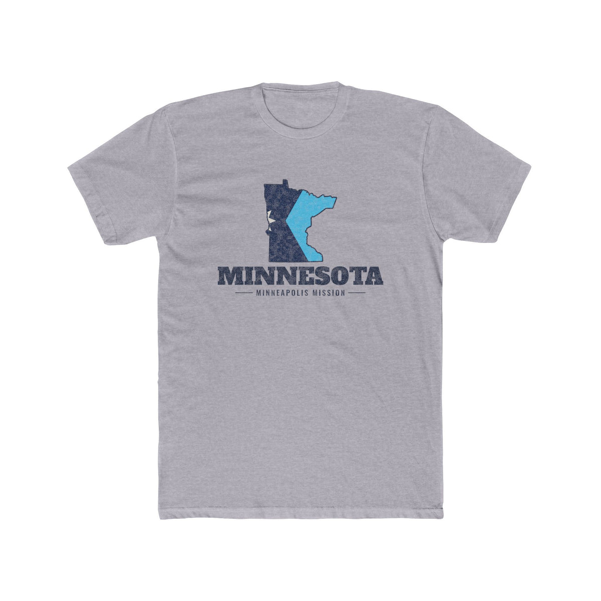 Minnesota Minneapolis Mission Flag Map shirt in Heather Grey: flag-filled map printed on the front