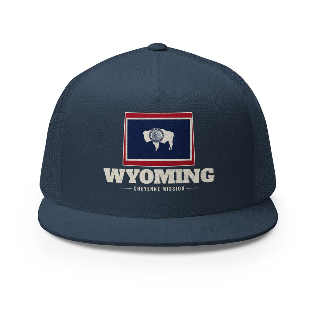 Wyoming Cheyenne Mission Flag Map Trucker Hat