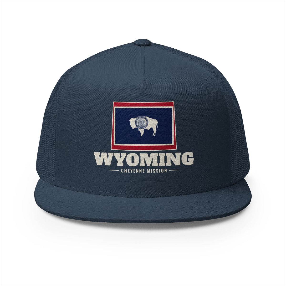 Wyoming Cheyenne Mission Flag Map Trucker Hat